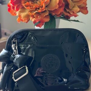 Versace Black Patent Cosmetic Bag